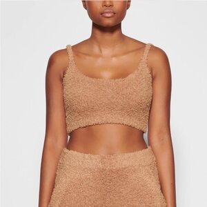 SKIMS Tan Cozy Knit Crop Top